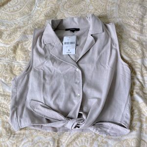 NWT forever21 crop tie button up blouse